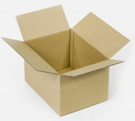 Open brown cardboard box with sturdy flaps, ideal for packaging, shipping, and storage.